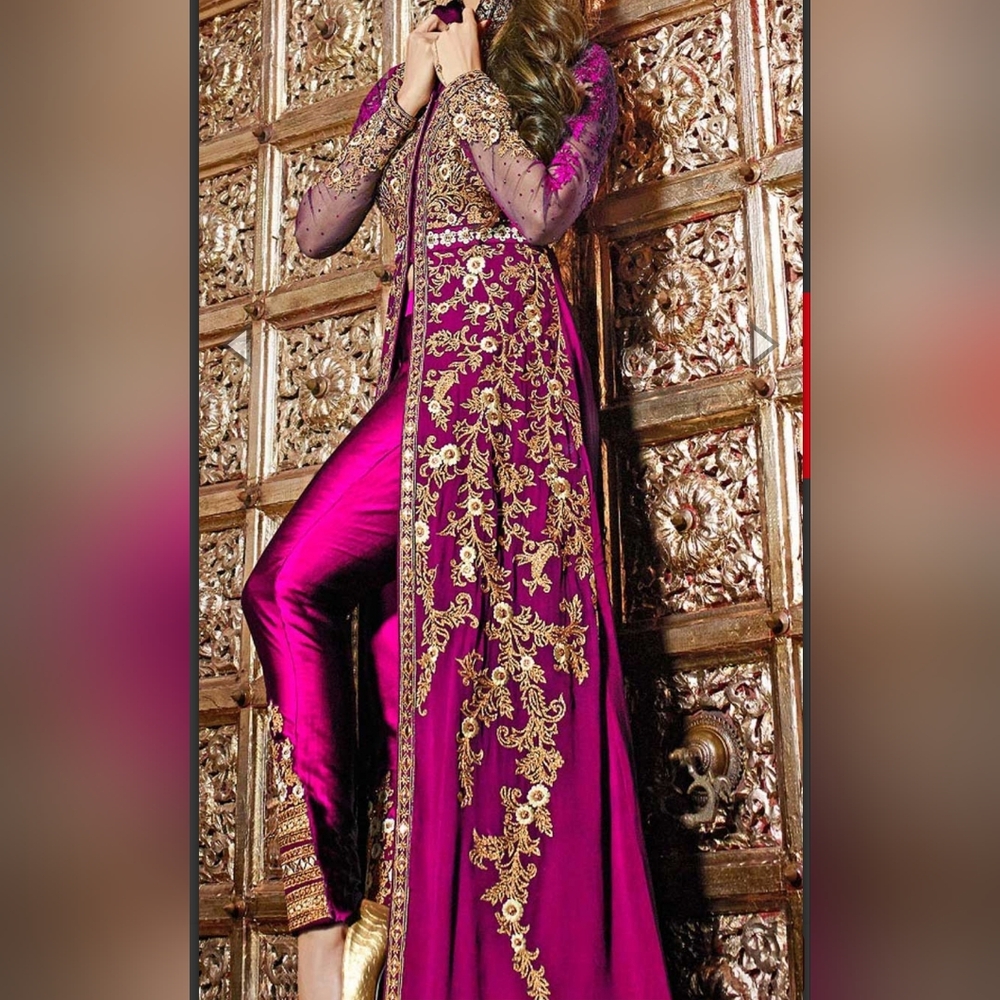 Pink Shalwar Kameez Georgette Three Piece Set